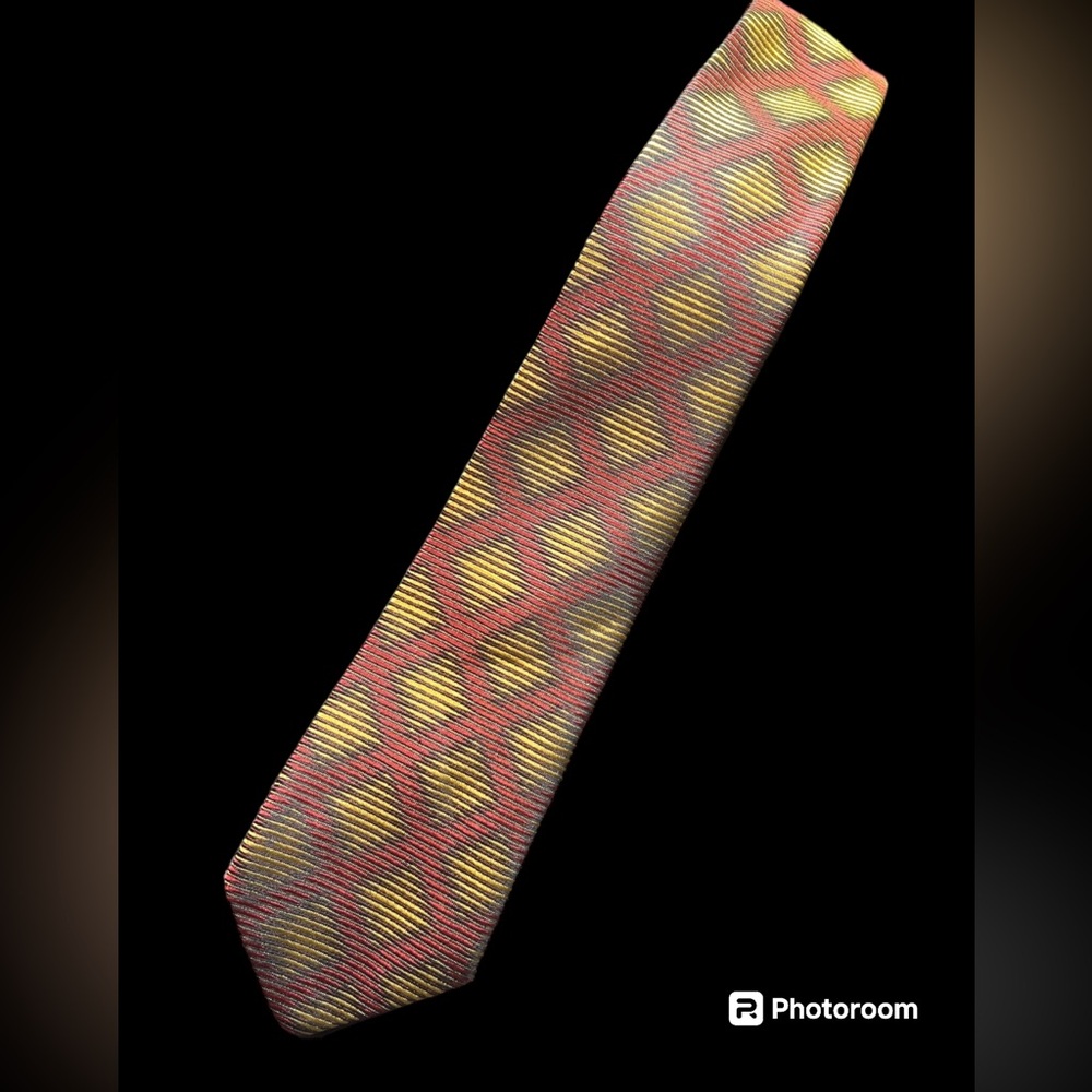 Very Rare Mr John Necktie Red Gold Silk